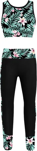 Miniatura 17 de JEATHA Conjunto de camiseta sin mangas con pantalones para niñas y niñas, para gimnasia, yoga, entrenamiento, ropa deportiva