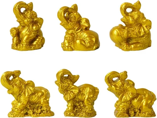 Miniatura 8 de Mini estatua de elefante, figuras de elefantes indios de resina Feng Shui para decoración del hogar, oficina, familia, animales, regalos de regreso