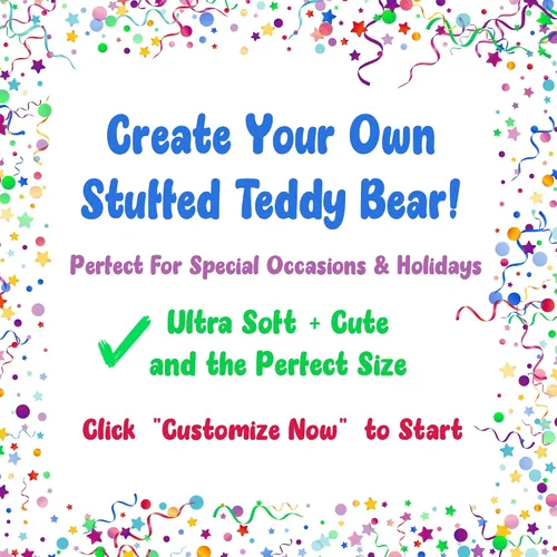 Miniatura 5 de TeesAndTankYou Oso de peluche personalizado de 8 pulgadas con texto personalizado, regalo personalizado para aniversario, graduación, camiseta