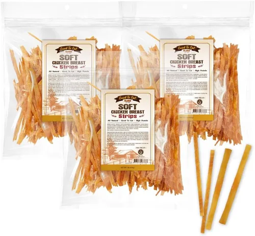 Miniatura 19 de Gootoe Golosinas para perros, carne seca de pollo para perros, golosinas de entrenamiento para perros; alta en proteínas, sin gluten