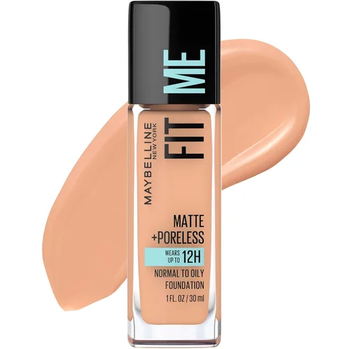 Miniatura 62 de Maybelline New York Fit Me Matte + Poreless Base Líquida, Formato de Bolsa, 220 Natural Beige, 1.3 onzas 220 Beige natural