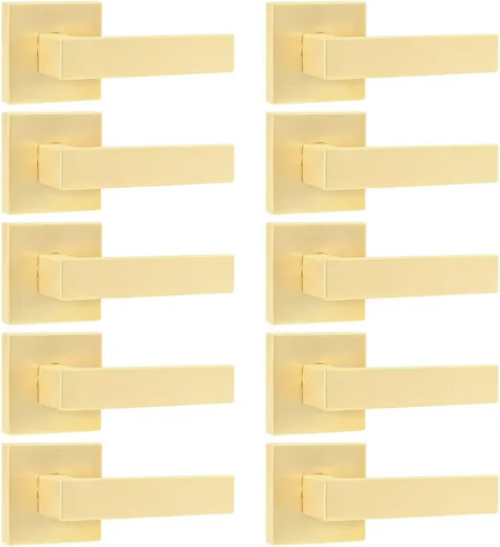 Miniatura 9 de Leydebong Paquete de 2 pomos de puerta de entrada con llave igual, pomo de puerta con cerradura y llave, manijas de puerta doradas para exterior e