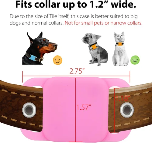 Miniatura 4 de Soporte de silicona para collar de perro para Tile Mate 2020 y 2018, paquete de 2 fundas protectoras para mascotas, perros y gatos