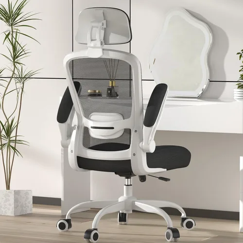 Miniatura 12 de Mimoglad Silla de oficina, silla de escritorio ergonómica de respaldo alto con soporte lumbar ajustable y reposacabezas, silla giratoria con Orquídea