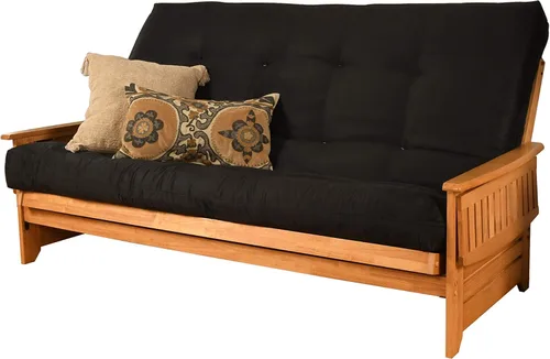 Miniatura 3 de Kodiak Furniture Phoenix - Juego de futón tamaño Queen en acabado de nuez, colchón negro de gamuza Colchón de gamuza negra