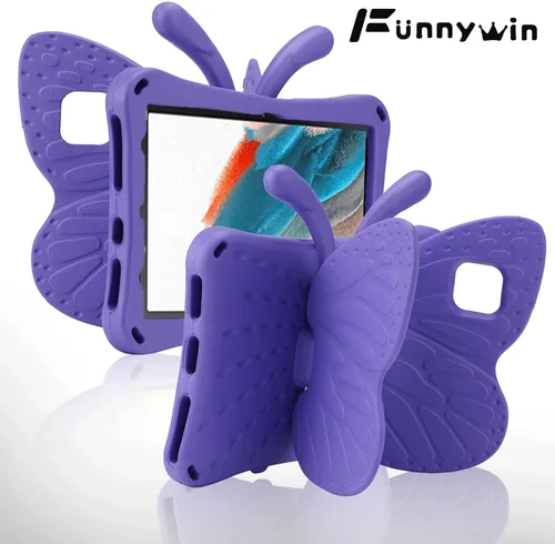 Miniatura 30 de FW Fire 7 - Funda para tablet para niños, Amazon Fire 7 2022, funda de mariposa con luz de atril, EVA, protección contra caídas, resistente, a
