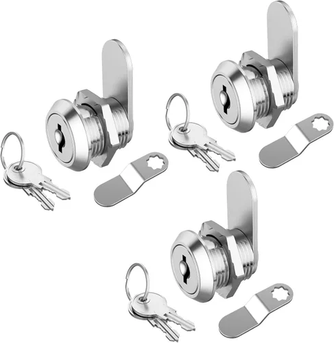 Miniatura 12 de Jayseon Juego de 6 cerraduras de gabinete con llave, cerraduras de leva para RV de 5/8" con llave similar, cerradura de buzón de reemplazo