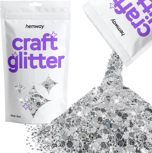 Miniatura 45 de Hemway Craft Glitter - Rojo Copos de lentejuelas metálicas de varios tamaños para manualidades de resina y epoxi Suministros para vasos