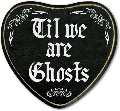 Miniatura 15 de Letrero de madera con forma de corazón gótico, cartel de «Every Night Is Halloween», arte de pared de madera gótico retro, decoración de placa
