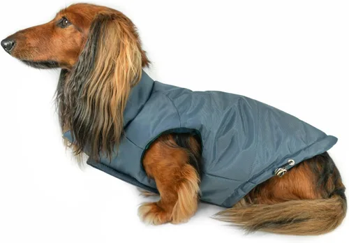 DJANGO Abrigo acolchado reversible para perro – Chaqueta cálida de invierno para perro y abrigo aislante repelente al agua con agujero para arnés,
