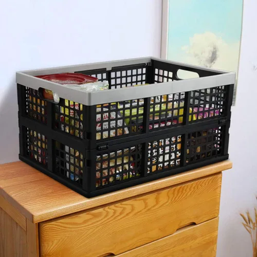 Miniatura 4 de Asking Cajas plegables para uso general, paquete de 4 cajas apilables de 42 L