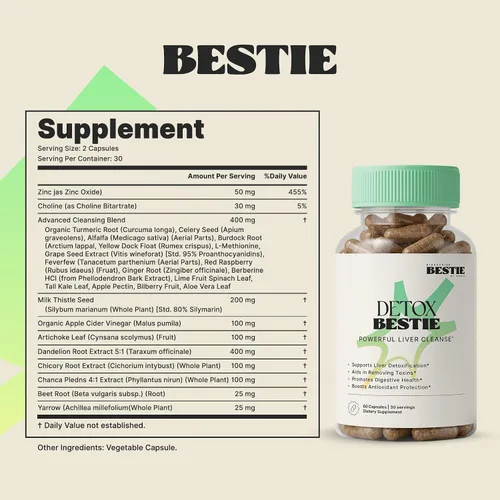 Miniatura 6 de Biohacking Bestie Detox Bestie Supplement - Detox Cleanse for Women & Men, Supports Liver Health, Promotes Digestive Health, Helps Remove Toxins