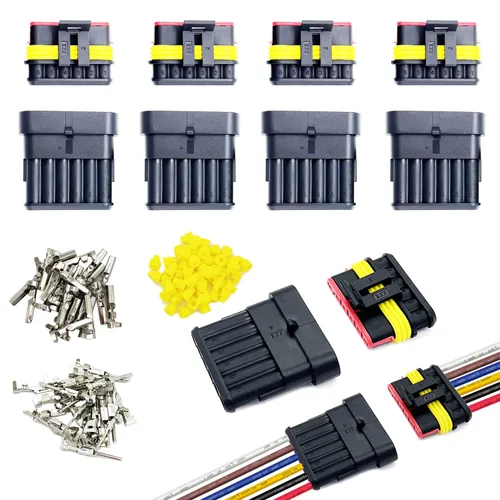 Miniatura 8 de 20 kits de conectores de 2 pines Conectores eléctricos automotrices 2 conectores de cable, conector impermeable, desconexión rápida y conexión 22-16