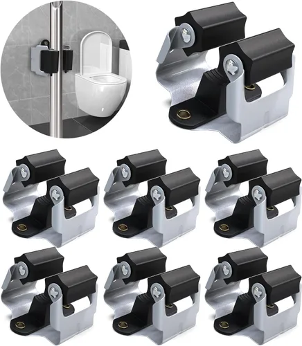 Miniatura 14 de 3-H Soporte para trapeador y escoba de gran tamaño para colgar 2.2 lbs extra, paquete de 10 soportes de pared para colgar y organizar rastrillo