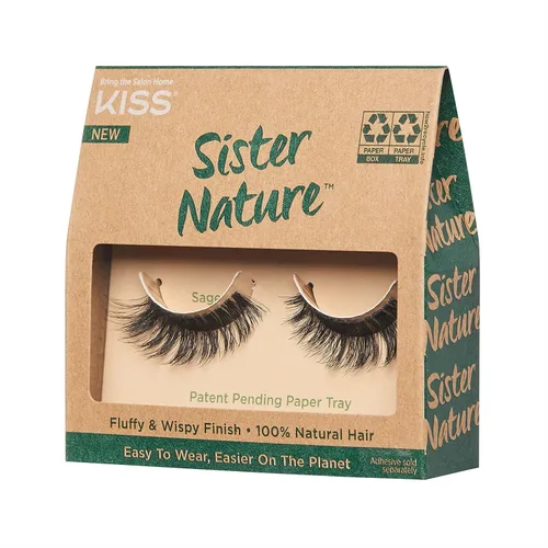 Miniatura 11 de KISS Pestañas postizas Sister Nature, fáciles de usar y más fáciles en el planeta, cabello 100% natural, acabado de pestañas finas y esponjosas