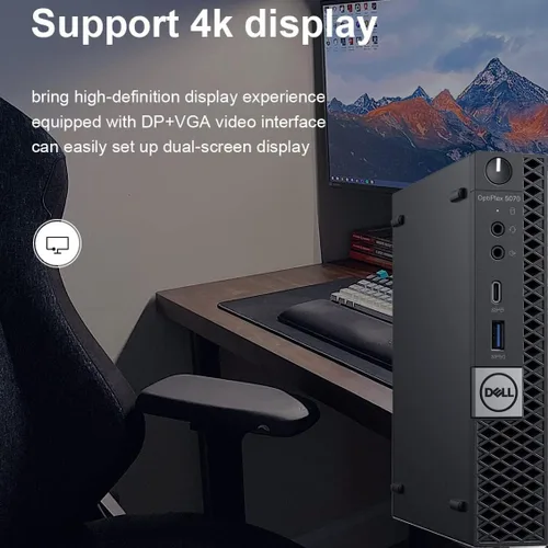 Miniatura 6 de Dell Mini computadora de escritorio OptiPlex 5070, procesador Intel Core i3-9100T de 9ª generación de hasta 3.7 GHz Micro PC, 16 GB DDR4 RAM, 512 GB