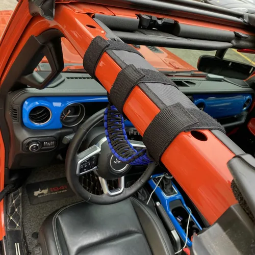 Miniatura 6 de 4 asas de agarre de barra antivuelco compatibles con Jeep Wrangler JLU JK JKU TJ YJ LJ JT JL y Gladiator JT 1987-2021 UTV y ATV, se adapta a barras