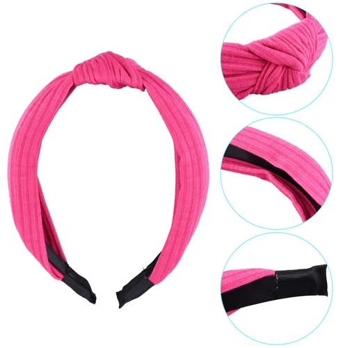 Miniatura 3 de SIQUK 15 diademas de turbante con nudo en la parte superior con nudo cruzado de tela ancha para mujeres y niñas Multi colorido