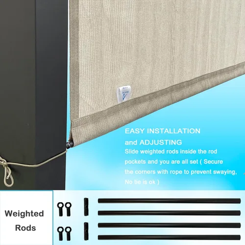 Miniatura 6 de Alion Home Toldo universal transpirable para pérgola – Toldo de repuesto para pérgola – Cubierta de sombra ajustable para exteriores con varillas