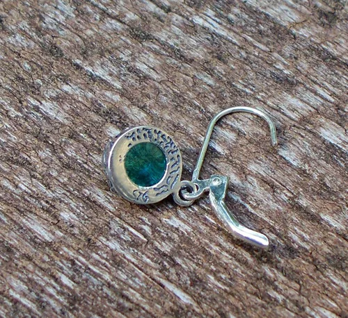 Miniatura 3 de Pendientes de plata de ley con tarro de masón vintage reciclado, colección botánica, Azul