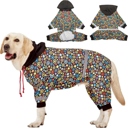 Miniatura 11 de LovinPet - Mamelucos grandes para perros Pitbull - Cuidado de heridas/Ropa para perros postoperatorios, camiseta para aliviar la ansiedad en perros
