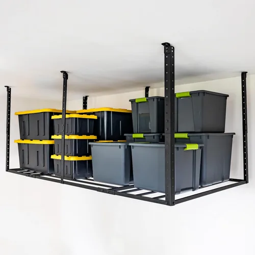 StoreYourBoard Estante de almacenamiento de garaje superior de 4 x 8 pulgadas, organizador de estante de techo, plataforma de acero resistente con