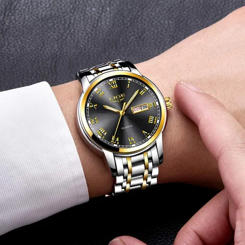 Miniatura 4 de LIGE Mens Watches Waterproof Stainless Steel Date Analogue Quartz Watch Gents Classical Business Wrist Watch for Men