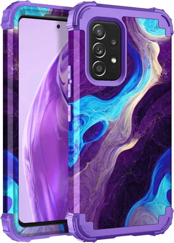 Miniatura 110 de Hocase Funda para Galaxy A37 5G, protección resistente a prueba de golpes, parachoques de goma de silicona suave+funda protectora híbrida