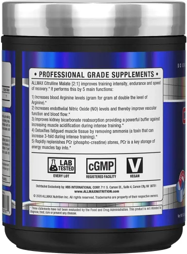Miniatura 2 de ALLMAX Essentials, Malato de citrulina 2:1, 10.58 oz (300 g)
