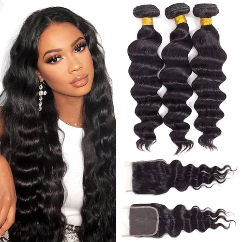 Miniatura 28 de Extensiones de cabello humano lacio 12A con cierre de encaje HD de 5 x 5 (16, 18, 20 + 14 pulgadas), tejido de cabello humano virgen brasileño 100%