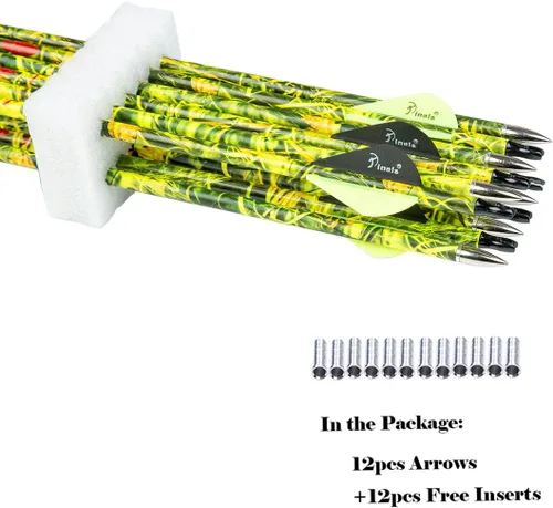 Miniatura 5 de Flechas de caza de carbono de 28 pulgadas 300 340 350 400 espina dorsal de carbono para arco recurvo compuesto práctica objetivo 28 30 pulgadas