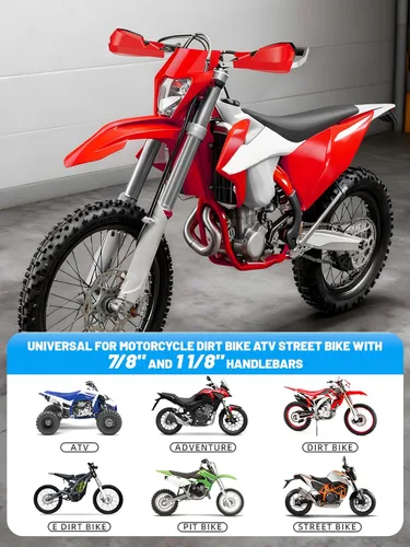 Miniatura 2 de JFG RACING Paramanos Universales para Motocicleta y Bicicleta de Tierra, Paramanos de Manillar de 7/8 Pulgadas 22mm y 1 1/8 Pulgadas 28mm para Rojo