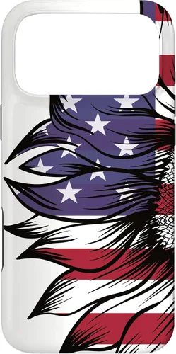 Miniatura 22 de Funda patriótica para iPhone 13 Pro Max USA 4 de julio con diseño de girasol