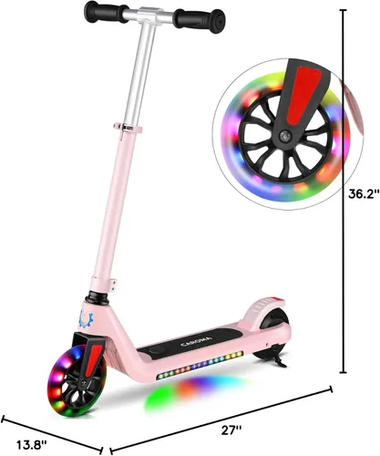Miniatura 8 de Caroma Electric Scooter for Kids Ages 6-14, 120W Motor & 15 Mph, 85 Mins Ride Time, Adjustable Height & Speed, LED Display, Kids Electric Scooter