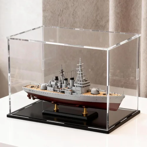 Miniatura 26 de Estuche acrílico de 8 pulgadas para exhibición, caja de acrílico transparente para coleccionables, funda de vidrio alternativo con soporte negro