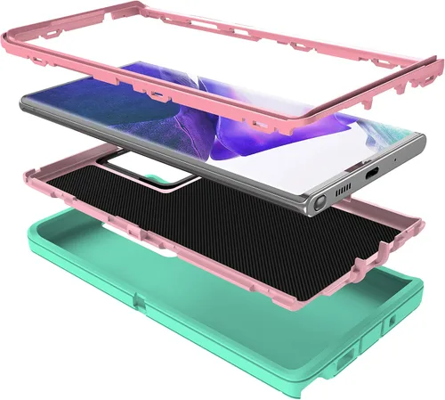 Miniatura 2 de Funda protectora de alta resistencia con protector de pantalla [3 capas] de goma resistente a prueba de impactos