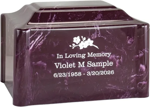 Miniatura 14 de Urna de cremación de mármol cultivado de claremont negro grabada personalizada, tamaño adulto, urnas de cremación para cenizas humanas, entierro