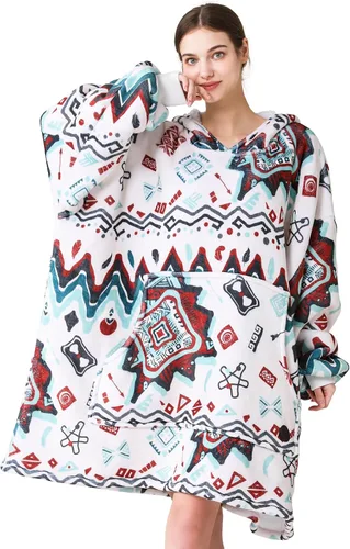 Miniatura 65 de Three Poodle - Manta con capucha portátil para niños, sudadera de sherpa de gran tamaño con capucha gigante, manta con capucha cálida y acogedora