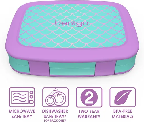 Miniatura 6 de Bentgo Juego de bolsas de almuerzo aisladas con estampado de lonchera estilo Bento, para niños (escamas de sirena)