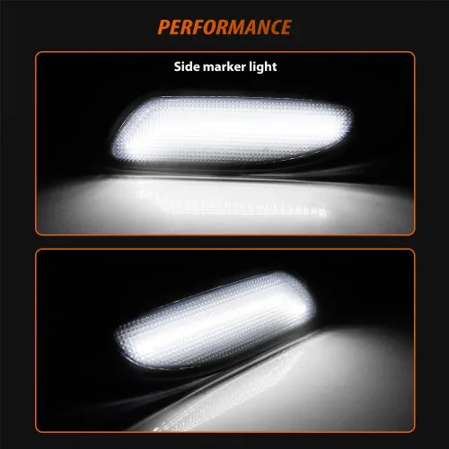 Miniatura 5 de ADIIL Kit de luz de marcador lateral de parachoques delantero blanco con lente ahumada, compatible con Mercedes-Benz W203 Clase C 2001-2007, Lente