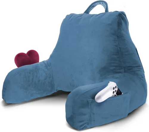 Miniatura 22 de Nestl Almohada de lectura para niños y adolescentes con espuma viscoelástica triturada, almohadas de respaldo para leer, ver y jugar, uso