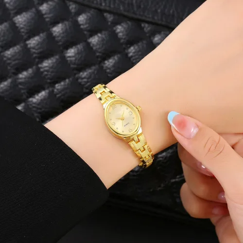 Miniatura 2 de Relojes de lujo para mujer con pequeña pulsera vintage elegante esfera ovalada reloj de cuarzo de moda
