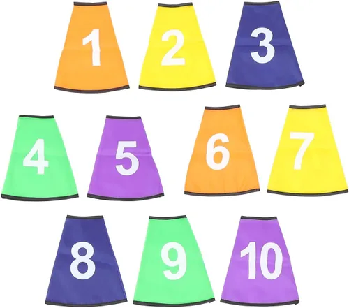 Toyvian Fundas de cubo con logotipo digital, 10 unidades, protectores de cono numerados para entrenamiento de fútbol, agilidad, deportes, manga de