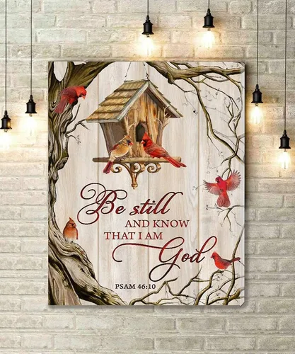 Miniatura 7 de KEJPU Lienzo decorativo para pared, lienzo cardenal When Someone We Love Is In Heaven, estilo de madera para sala de estar, oficina, decoración