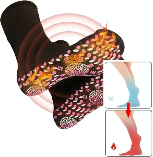 Miniatura 2 de AFIZ - 3 pares de calcetines de turmalina para circulación térmica, acupresión, autocalentamiento, calcetines de salud de turmalina, calcetines 3