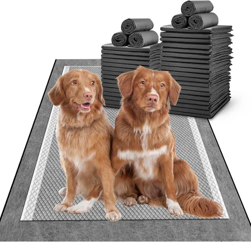 Miniatura 11 de MIZOK Almohadillas para cachorros para perros de 23 x 24 pulgadas, almohadillas para mascotas que eliminan el olor a carbón para perros, absorben