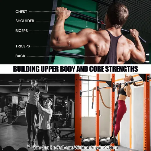 Miniatura 6 de Pull Up Assistance Bands 260lbs, Heavy Pull Up Bands Resistance Bands for Pull Ups Working Out with Feet Rest, Pull Up Bar Bands Assistance Bands