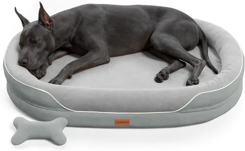 Miniatura 13 de CWAWZ Cama ortopédica XL para perro, cama extragrande para perros, sofá para perros de gran tamaño con refuerzos envolventes completos, cama Gris