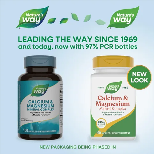 Miniatura 2 de Nature's Way Complejo mineral de calcio y magnesio, apoya la salud ósea y la función muscular,* 750 mg por porción de 3 cápsulas, 100 cápsulas