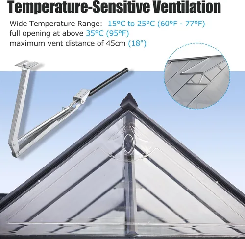 Miniatura 2 de CHANGE MOORE Abridor de ventilación automático para invernadero, abridor de ventana de techo, kit de ventilación automática, herramientas de A: 2